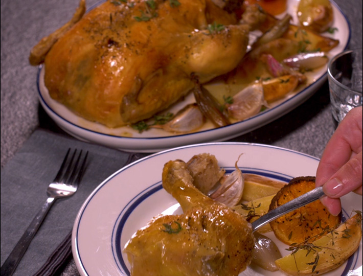 Déguster cette savoureuse recette de poulet rôti à l'orange